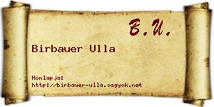 Birbauer Ulla névjegykártya